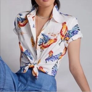 Anthropologie CoreyLynnCalter Button up collared rooster shirt